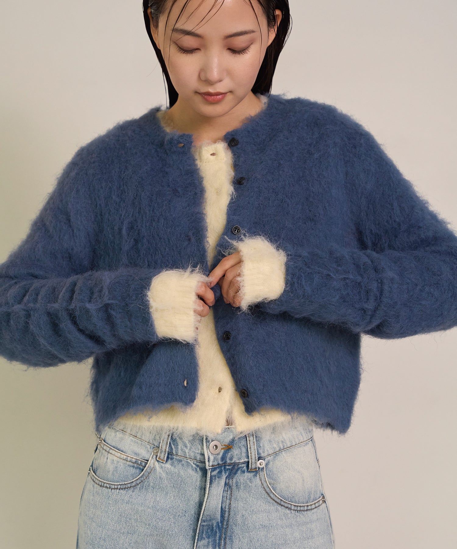 eliuu)Brush Knit Cardigan – MIELI INVARIANT