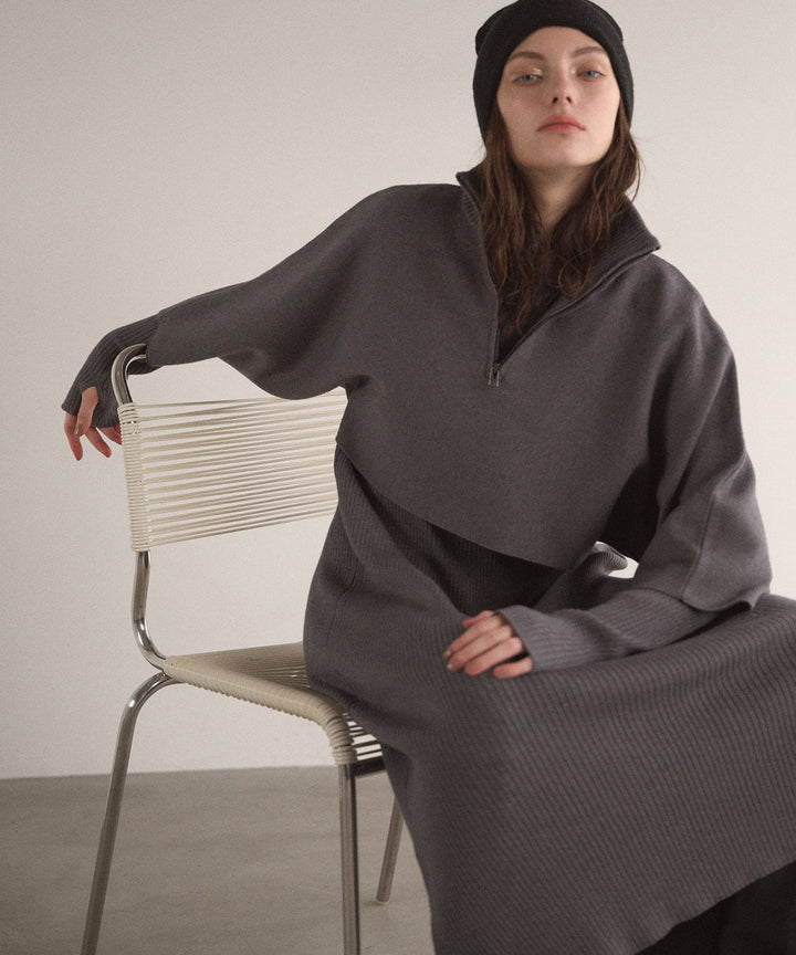 2way Layered Cape Knit OP