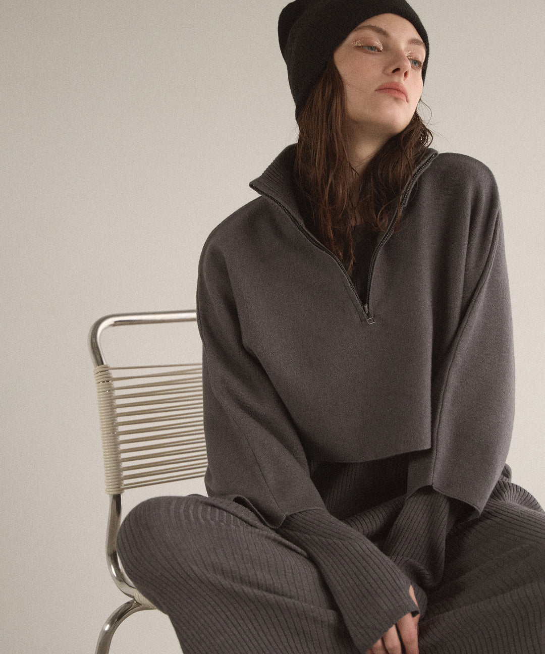 2way Layered Cape Knit OP