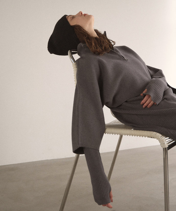 2way Layered Cape Knit OP