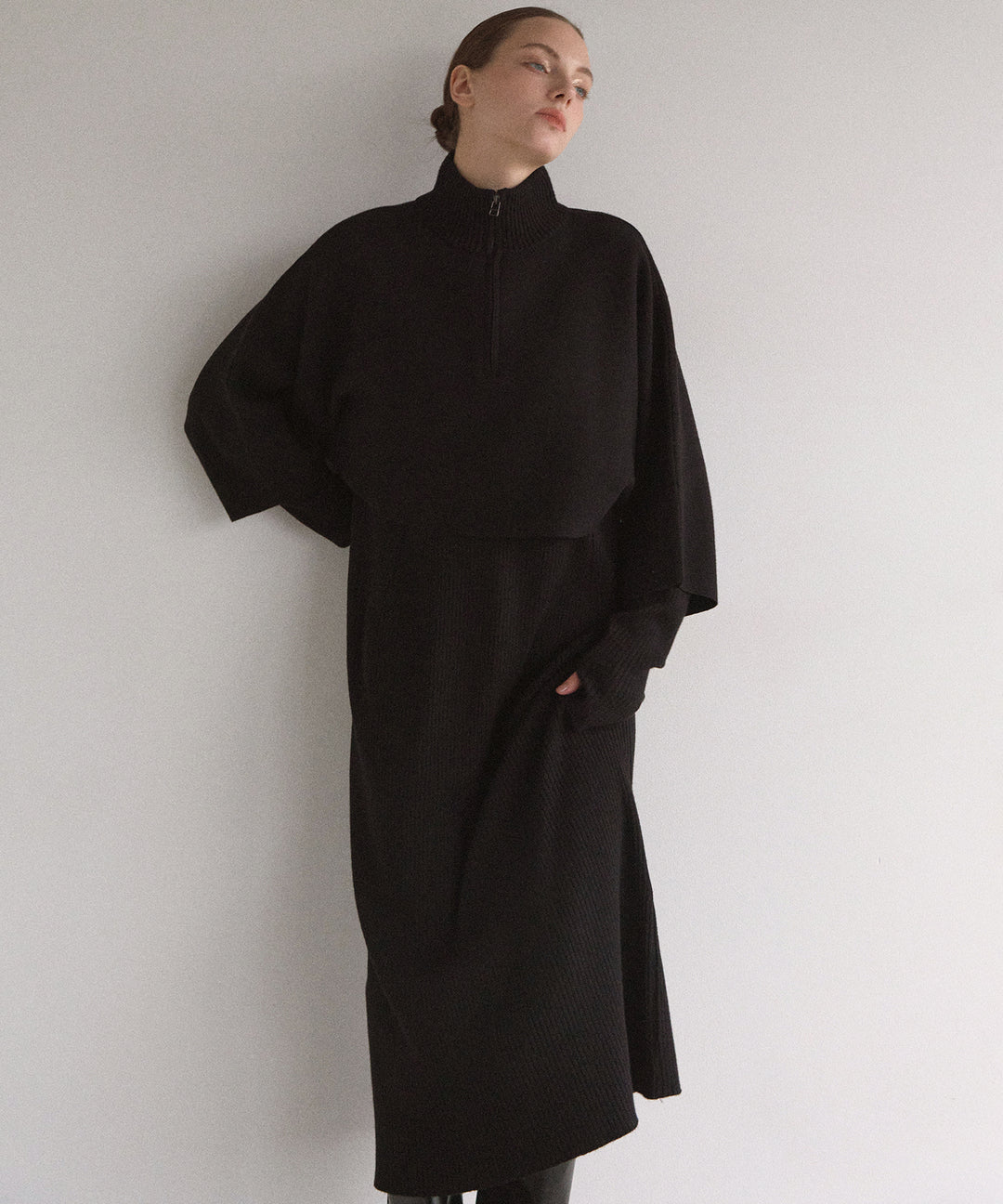 2way Layered Cape Knit OP