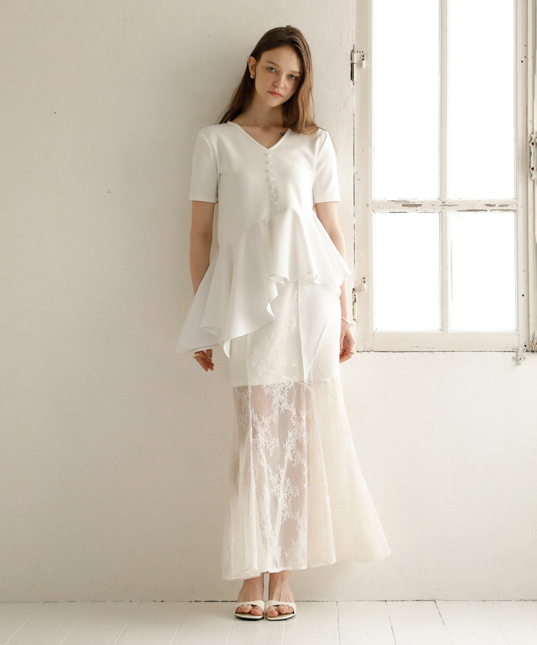 Stretch Lace Tiered Skirt