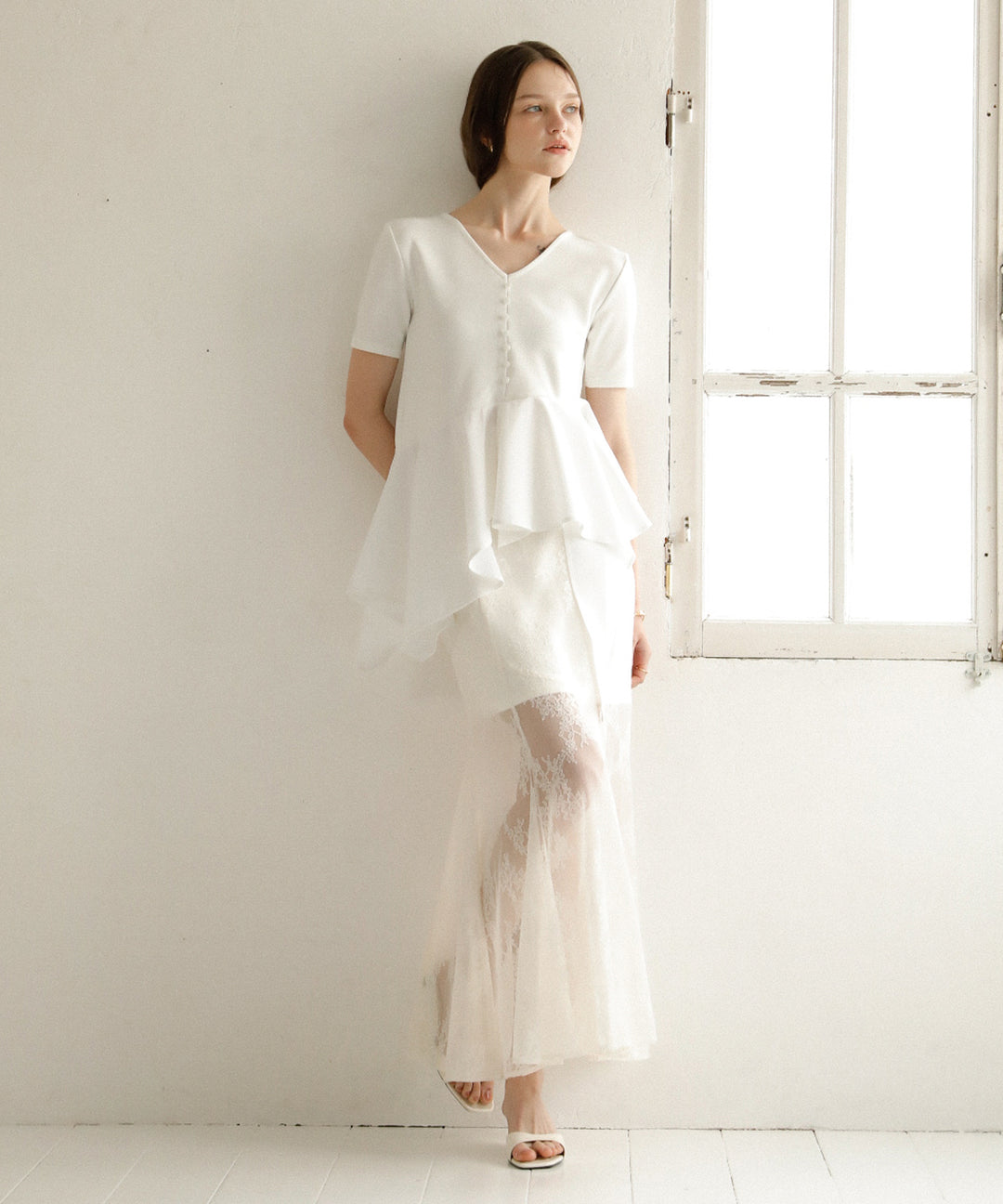 Stretch Lace Tiered Skirt