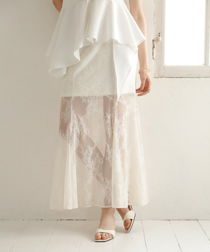 Stretch Lace Tiered Skirt
