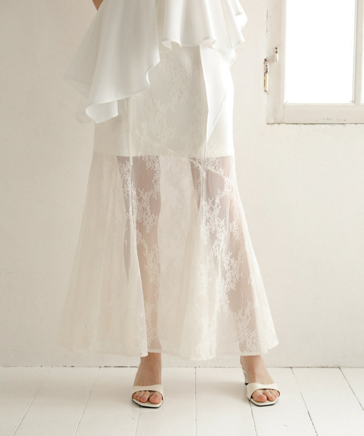 Stretch Lace Tiered Skirt