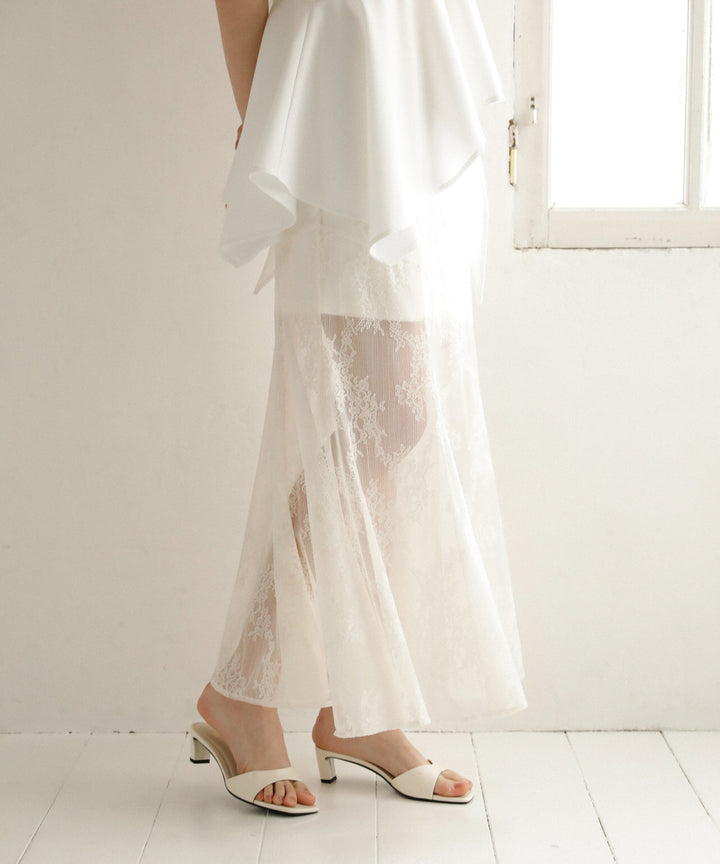 Stretch Lace Tiered Skirt