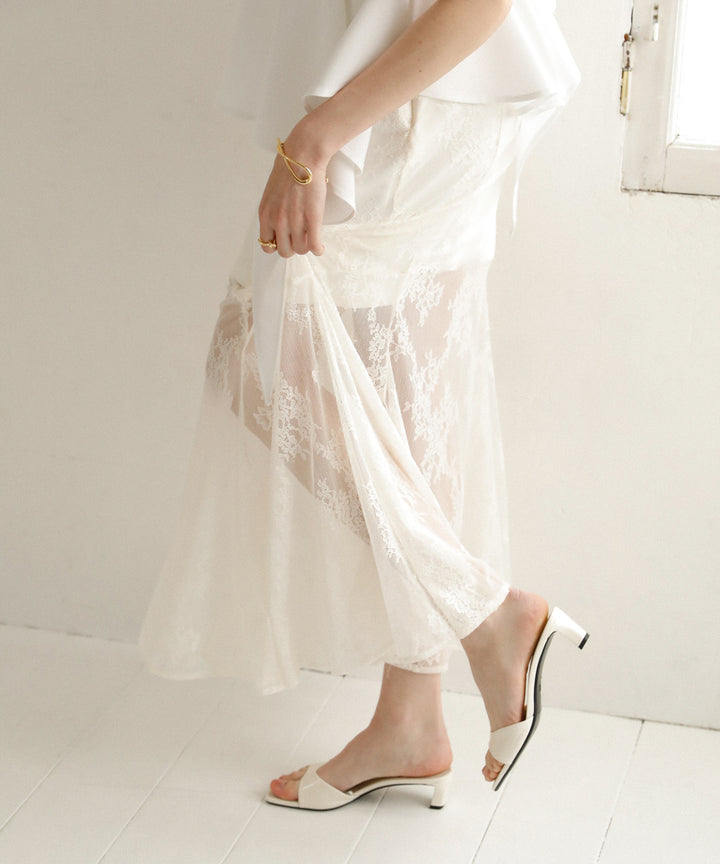 Stretch Lace Tiered Skirt