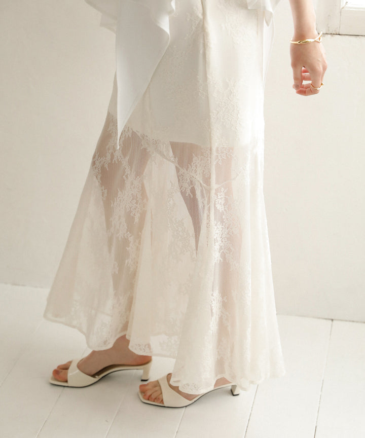 Stretch Lace Tiered Skirt