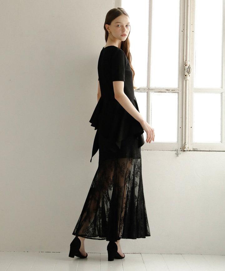 Stretch Lace Tiered Skirt