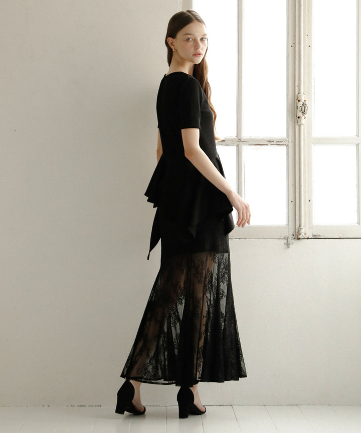 Peplum Henry Half Sleeve Tops
