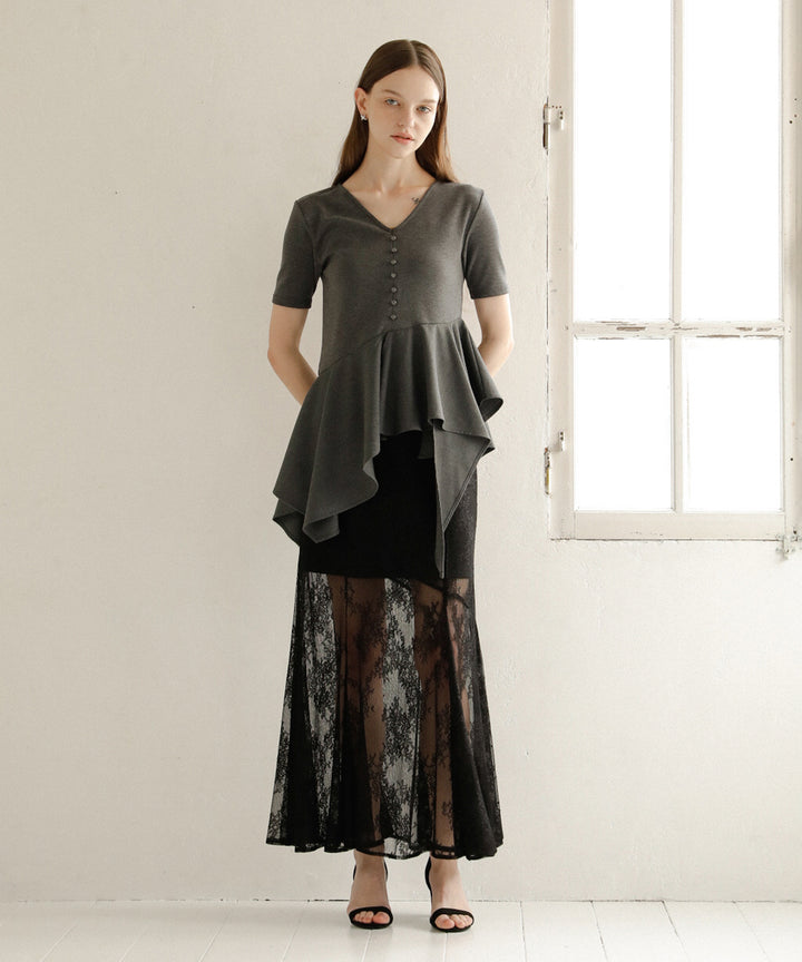 Stretch Lace Tiered Skirt