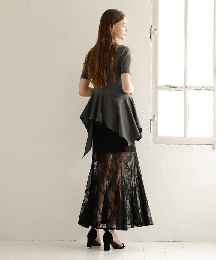 Stretch Lace Tiered Skirt