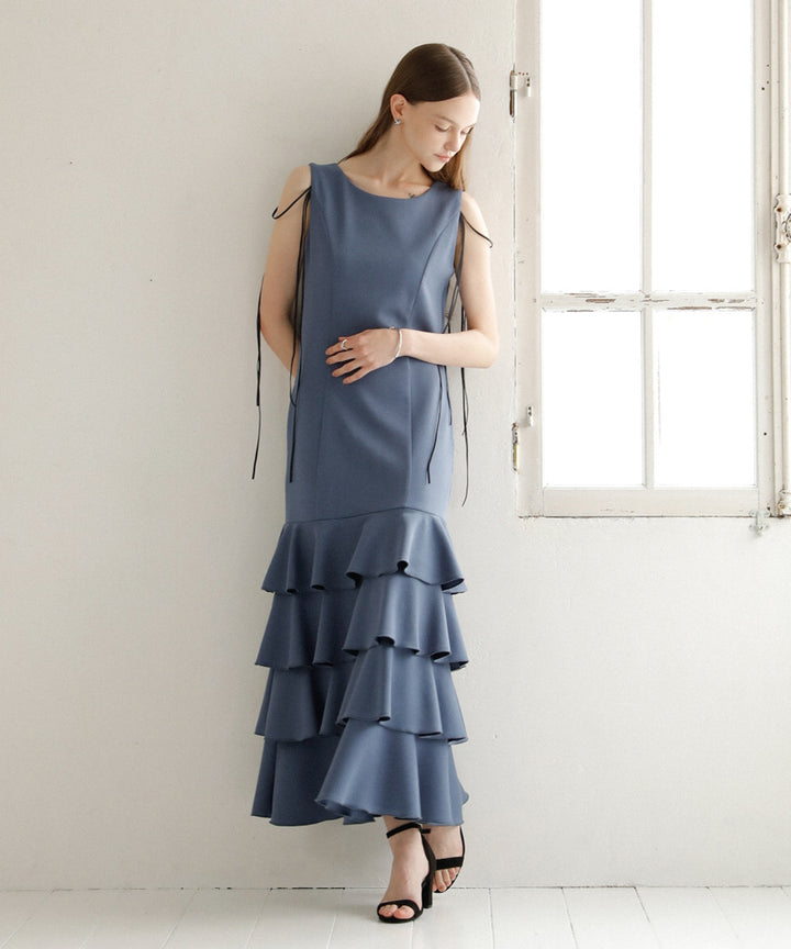 Wave Tiered Cut Dress