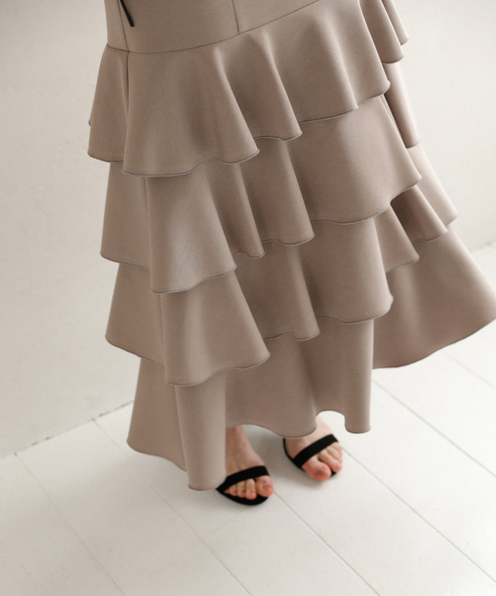 Wave Tiered Cut Dress