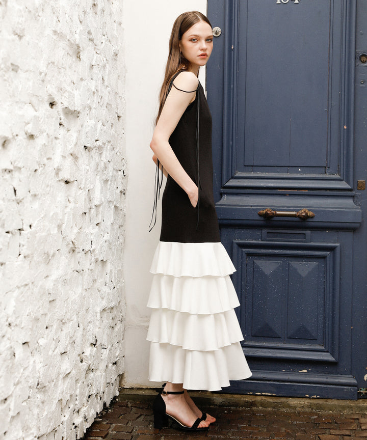 Wave Tiered Cut Dress
