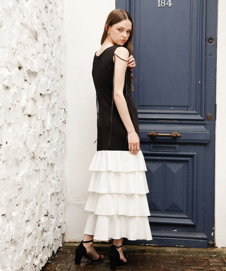 Wave Tiered Cut Dress