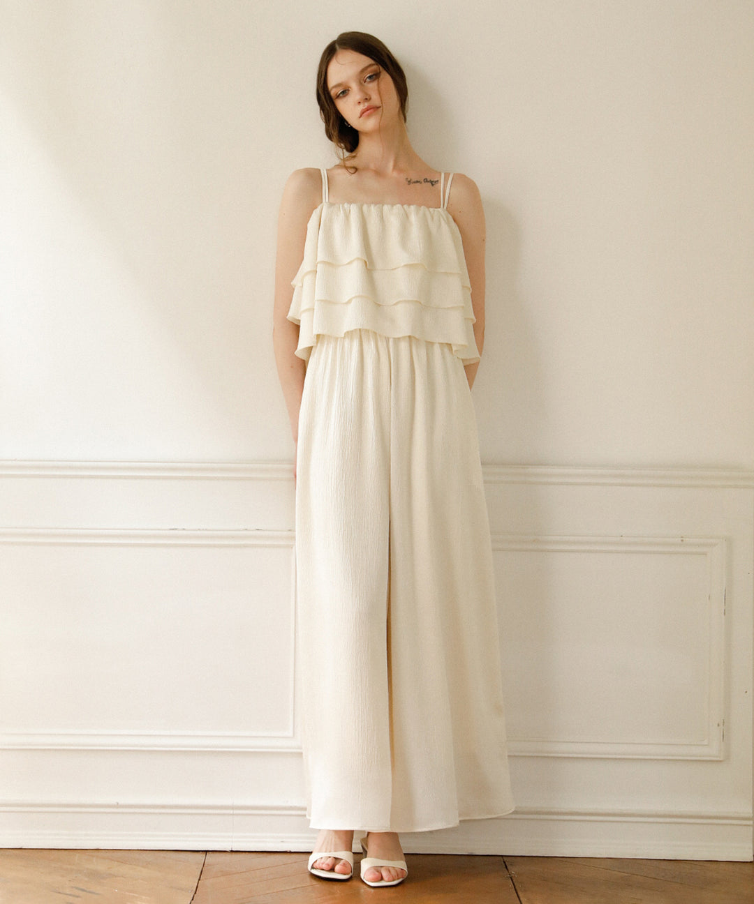 Bumpy Satin Tiered Combinaison