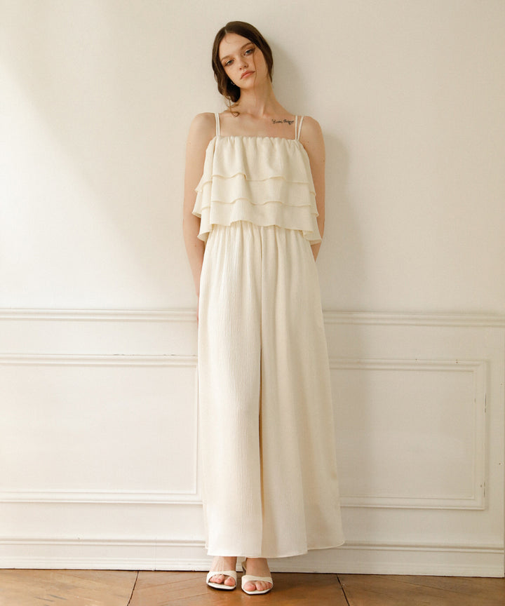 Bumpy Satin Tiered Combinaison