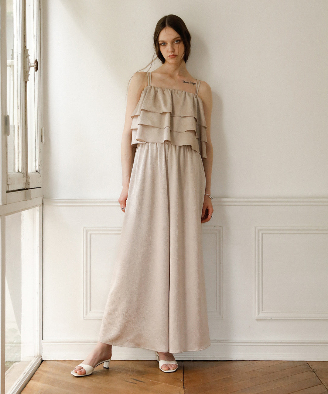 Bumpy Satin Tiered Combinaison