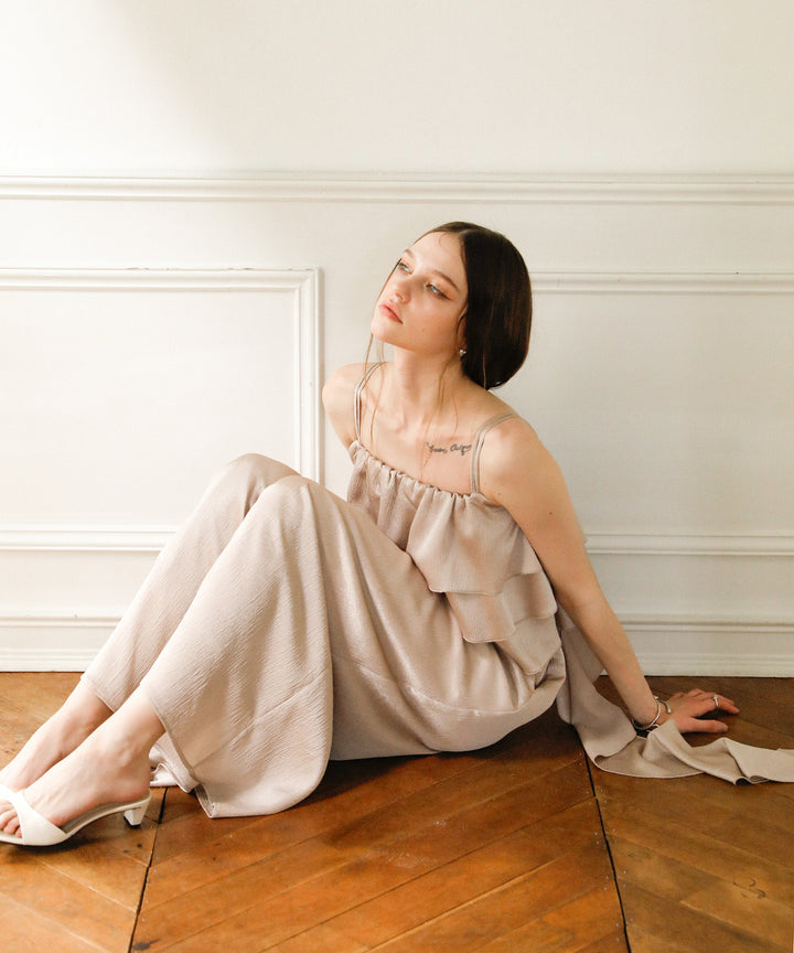 Bumpy Satin Tiered Combinaison