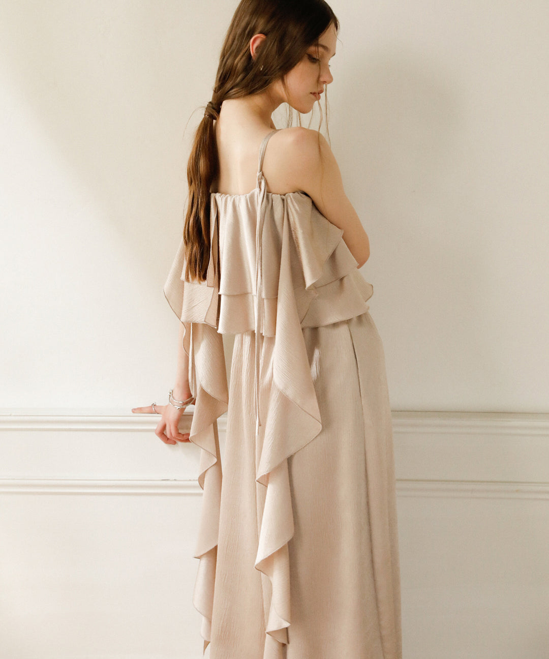 Bumpy Satin Tiered Combinaison