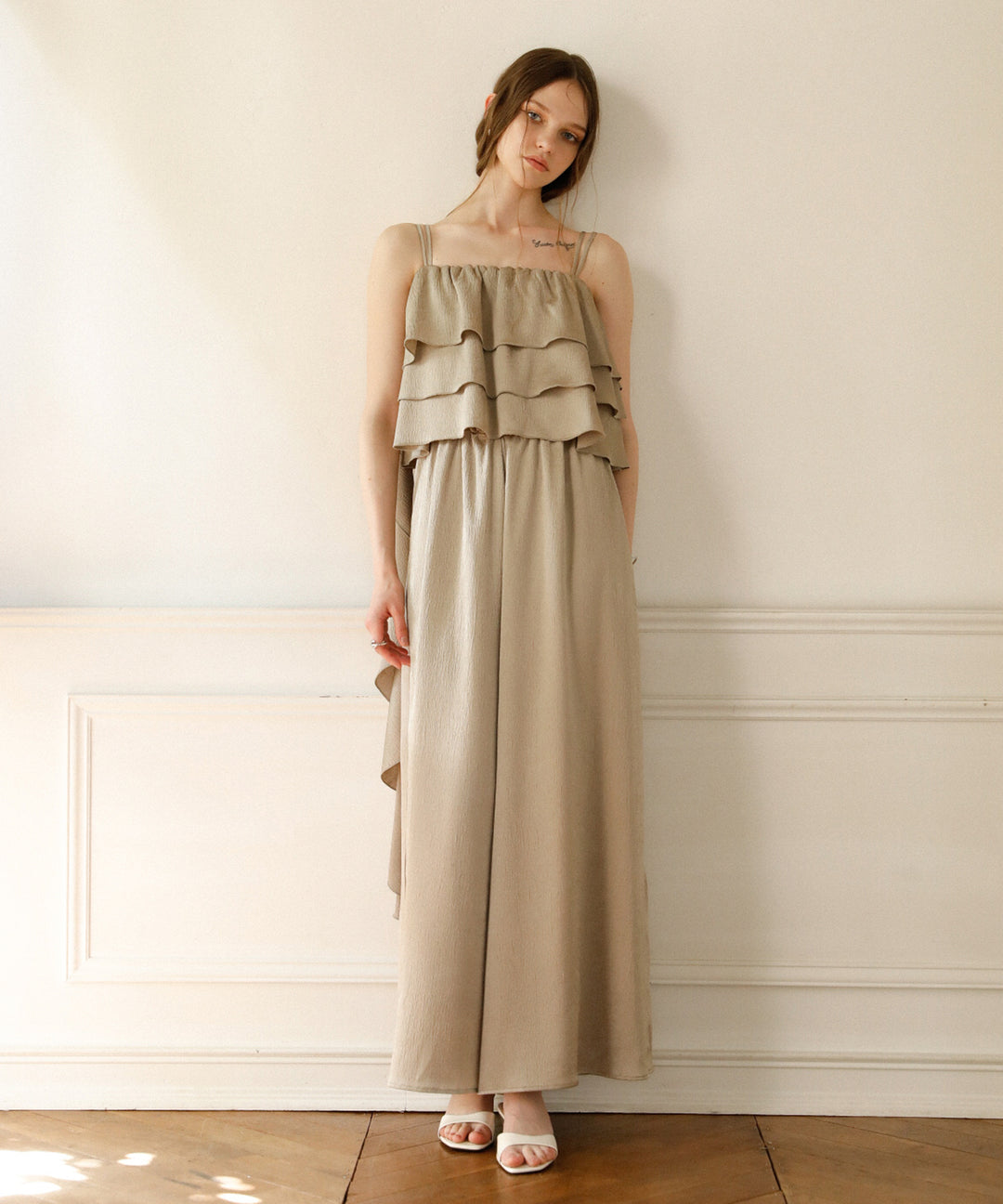 Bumpy Satin Tiered Combinaison