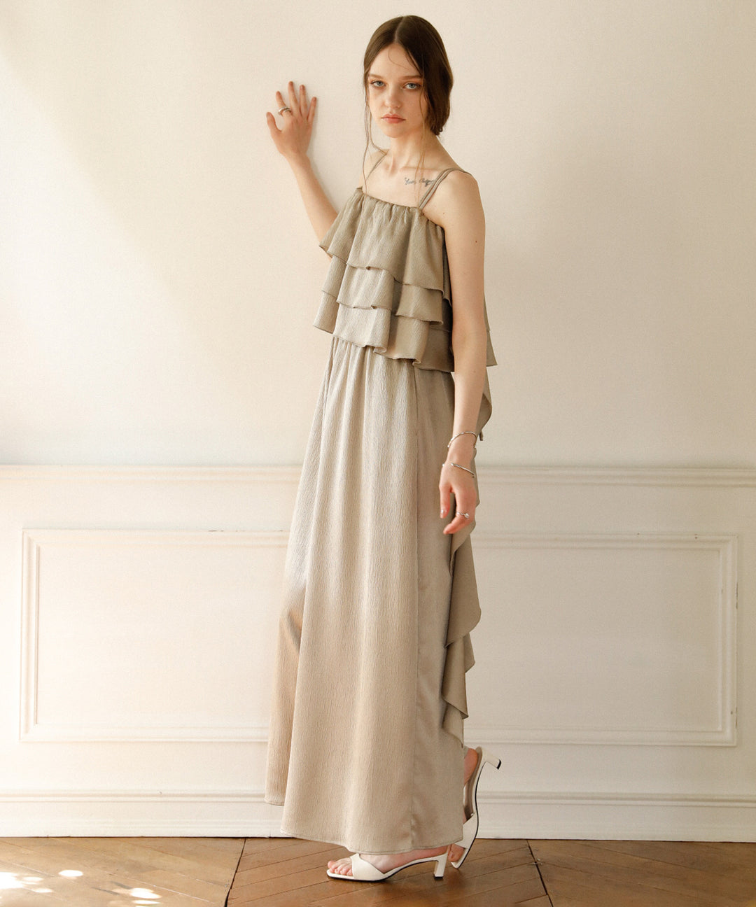 Bumpy Satin Tiered Combinaison
