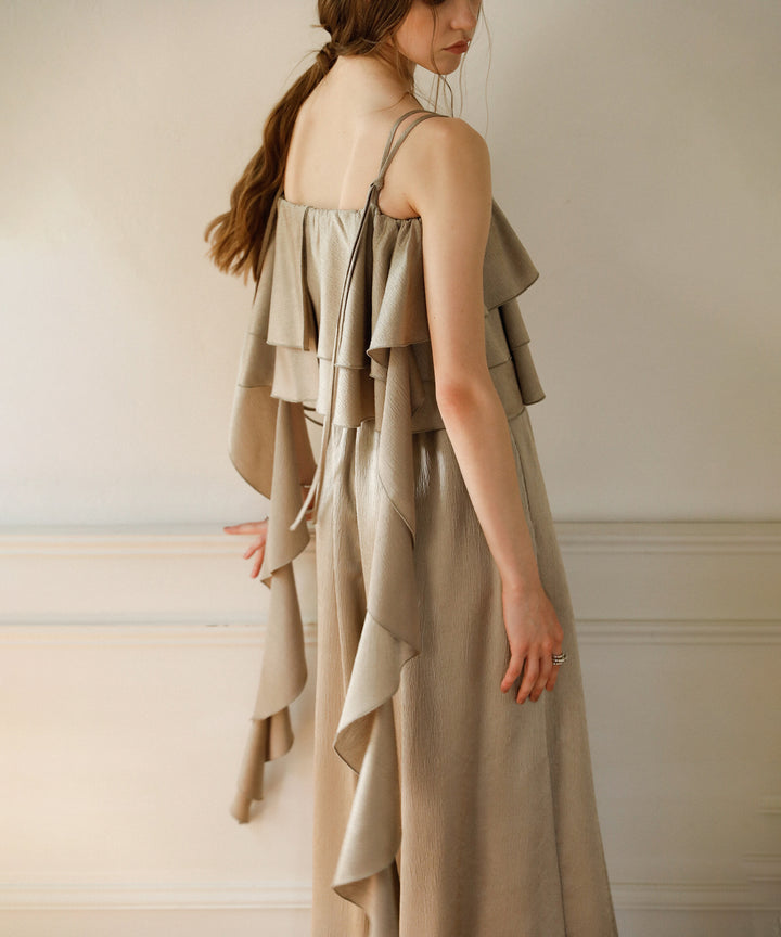 Bumpy Satin Tiered Combinaison