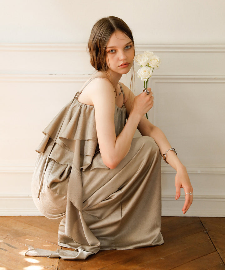 Bumpy Satin Tiered Combinaison