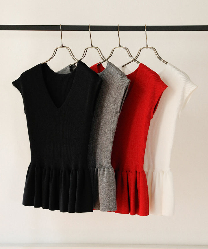 Clear Peplum V/N Tops