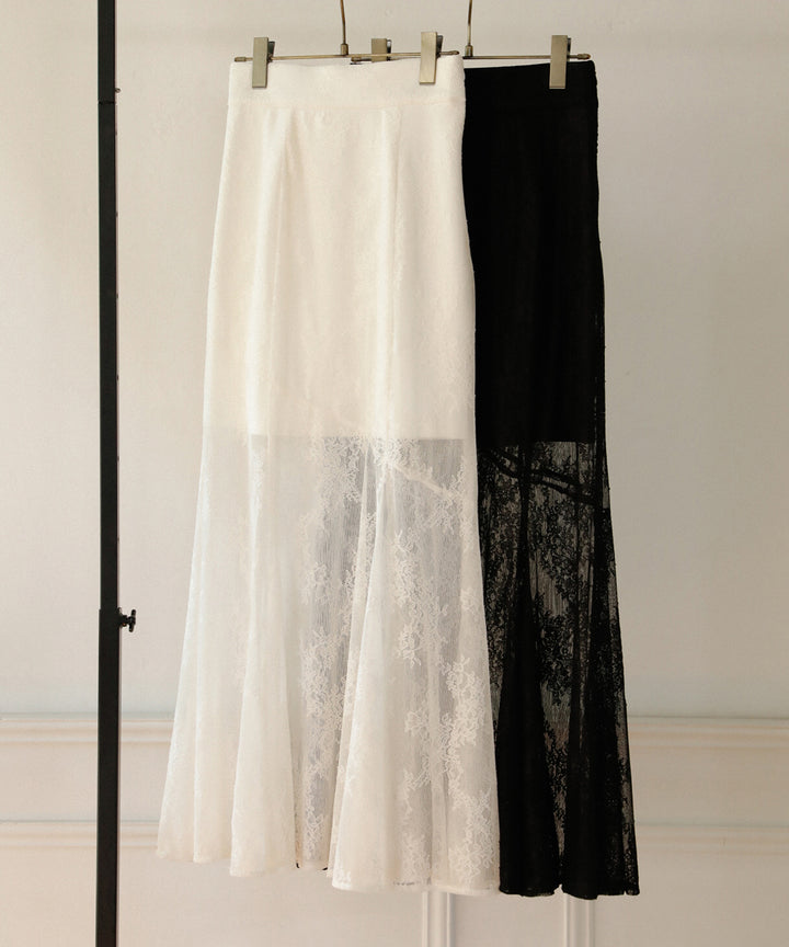 Stretch Lace Tiered Skirt