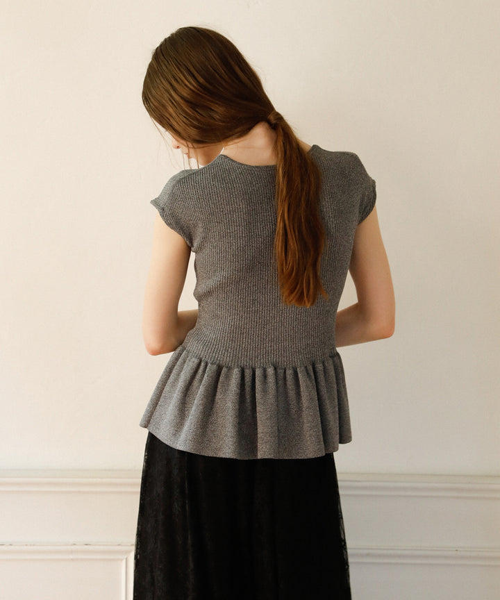 Clear Peplum V/N Tops