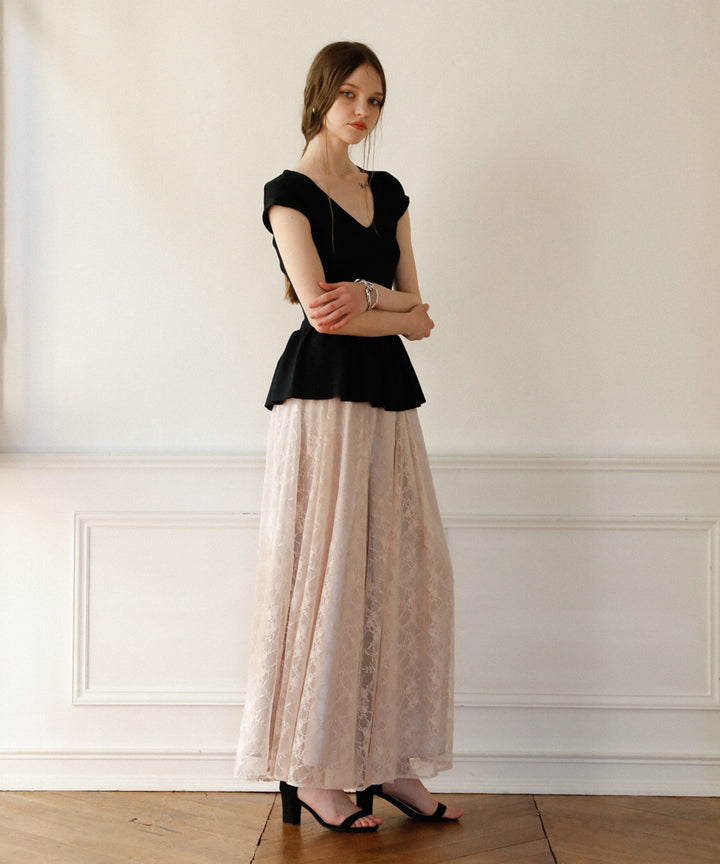 Clear Peplum V/N Tops