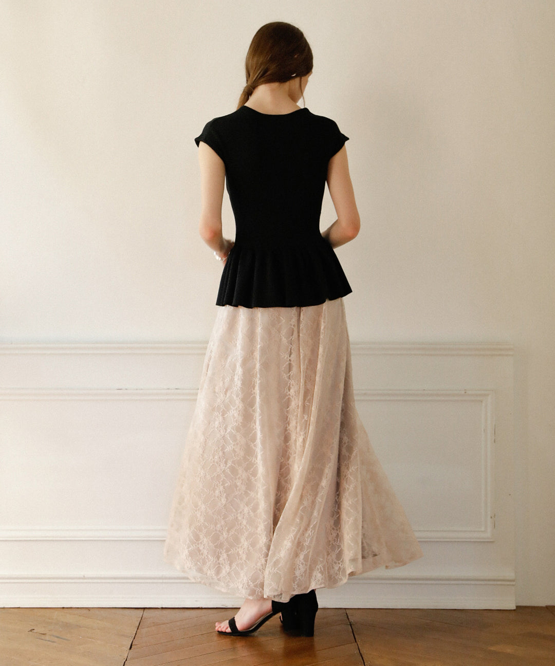 Clear Peplum V/N Tops