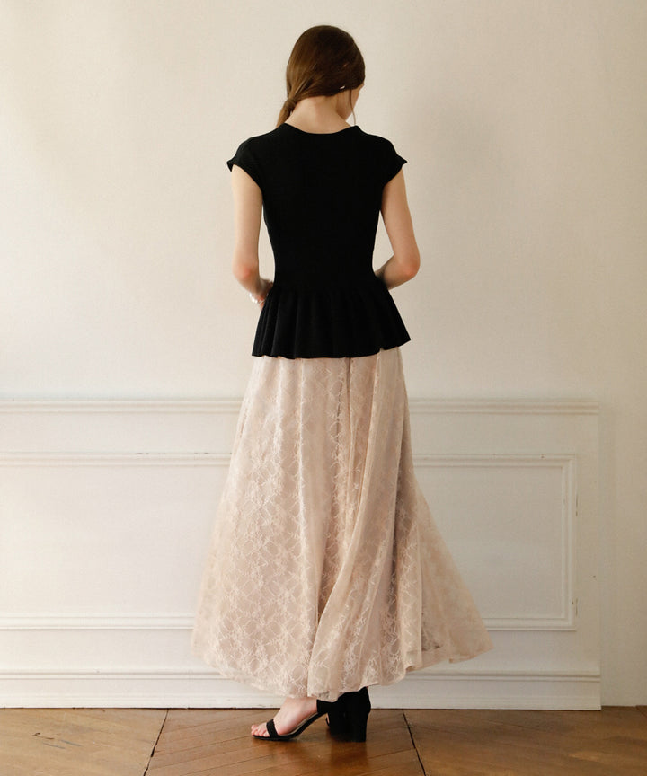 Clear Peplum V/N Tops