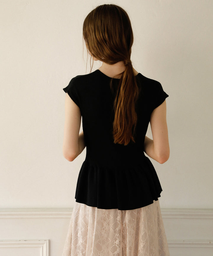 Clear Peplum V/N Tops