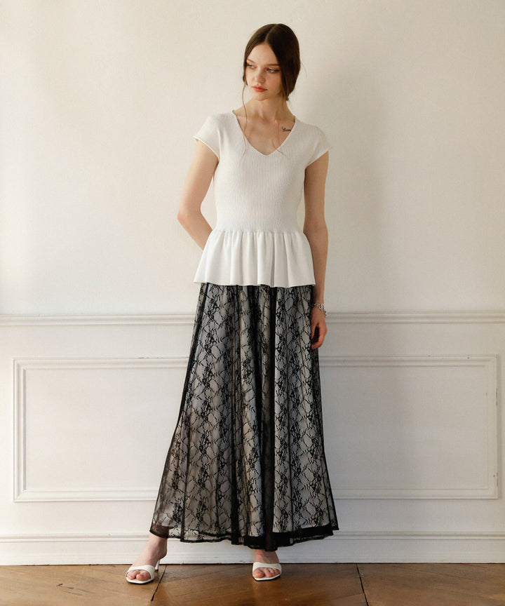 Pomping Lace W Flare Pants