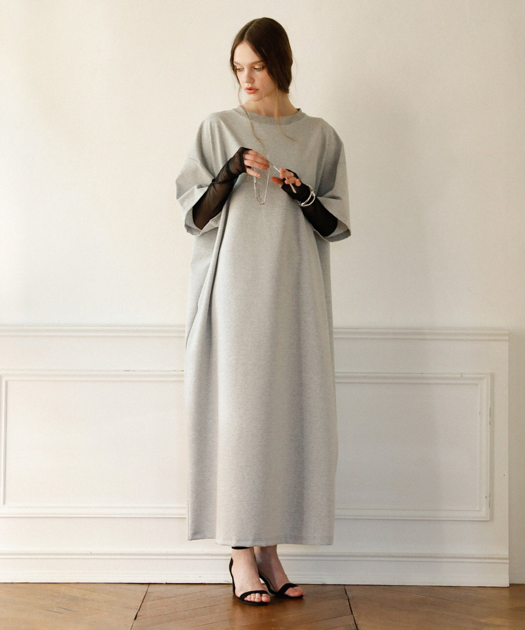 Cut Wide Dress Mesh Arm SET