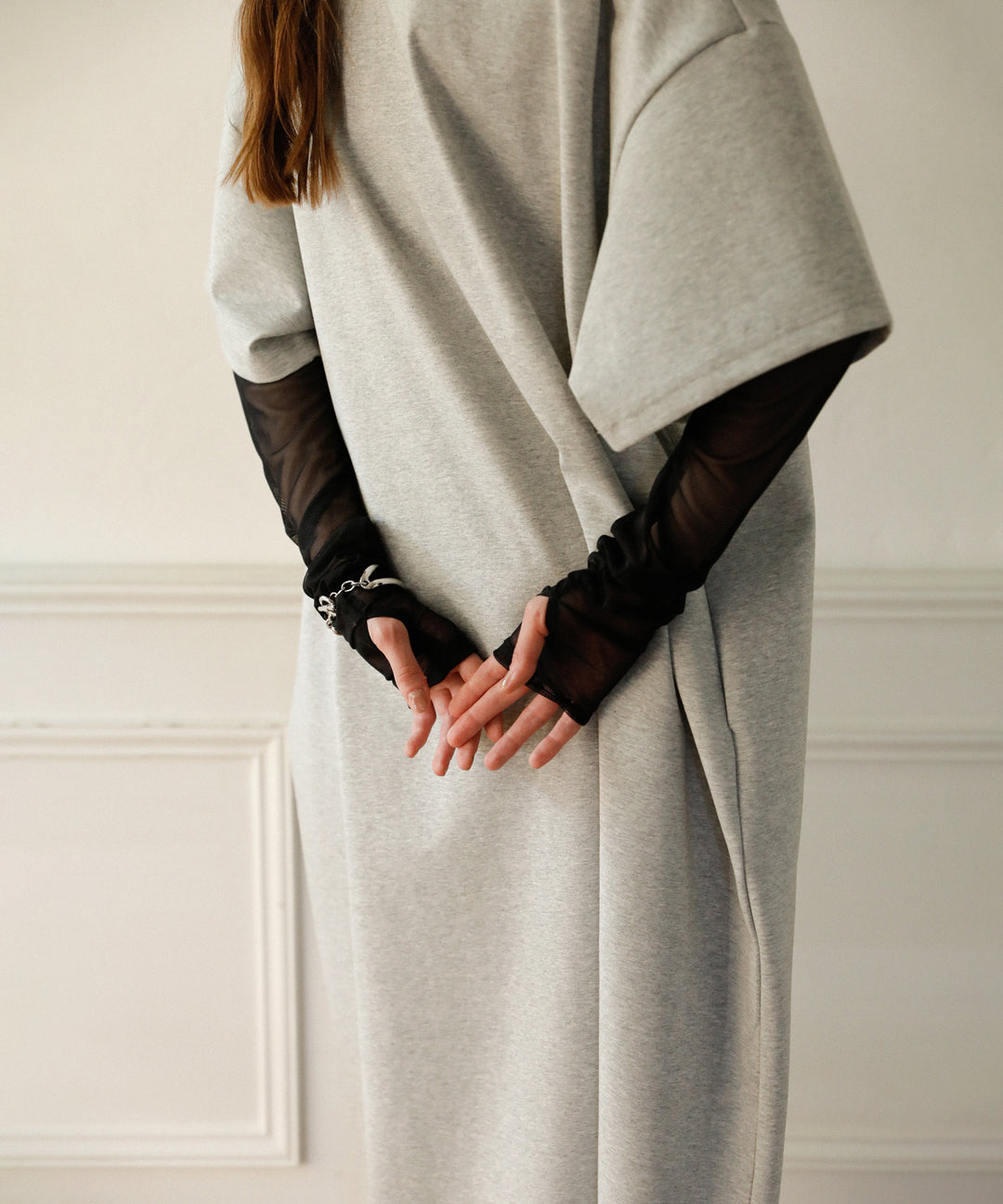 Cut Wide Dress Mesh Arm SET