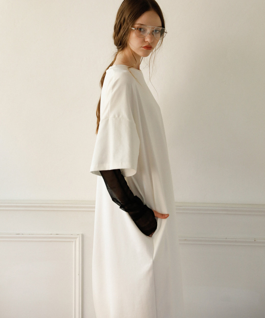 Cut Wide Dress Mesh Arm SET
