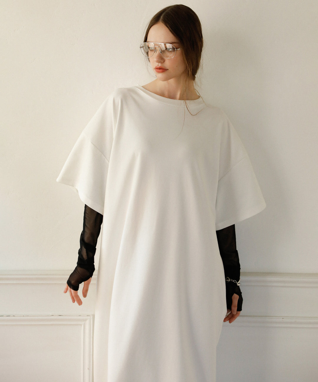 Cut Wide Dress Mesh Arm SET