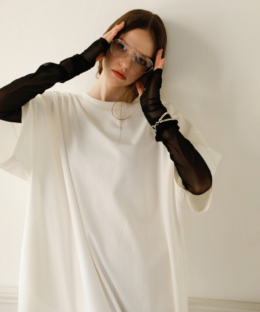 Cut Wide Dress Mesh Arm SET