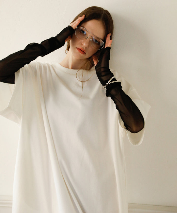 Cut Wide Dress Mesh Arm SET