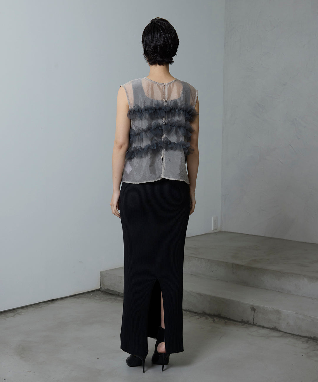 (eliuu)Sheer Frill Bustier