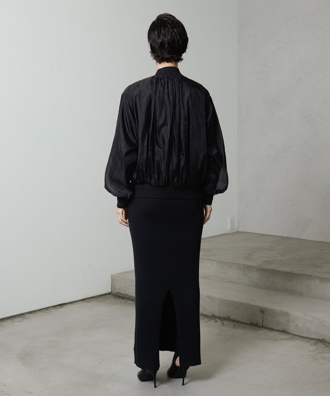 (eliuu)Sheer Gloss Blouson