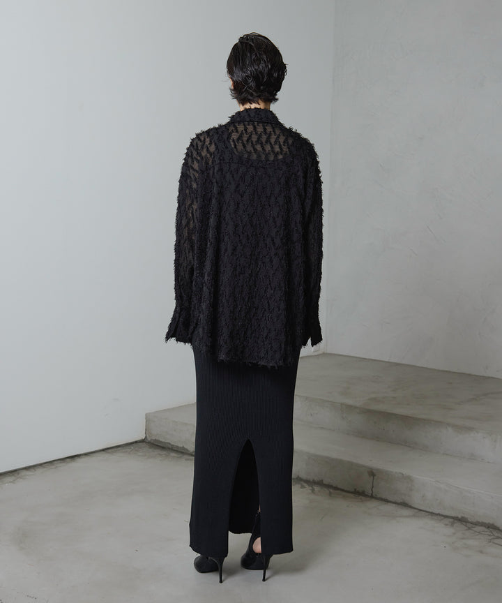 (eliuu)Fringe Sheer Shirt