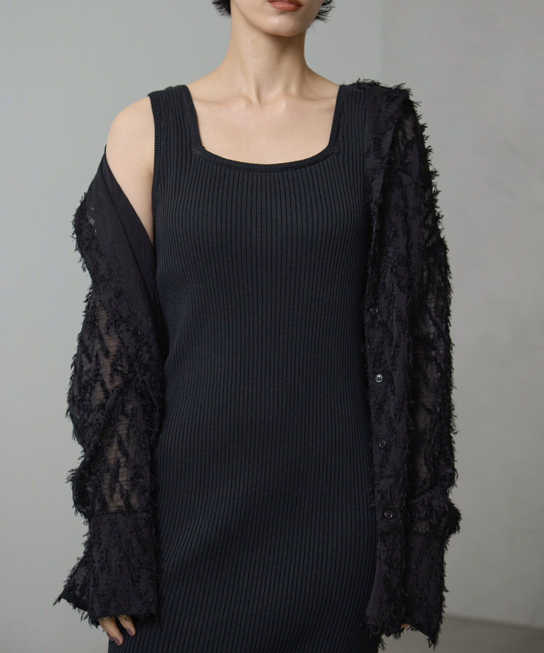 (eliuu)Rib Knit Onepiece
