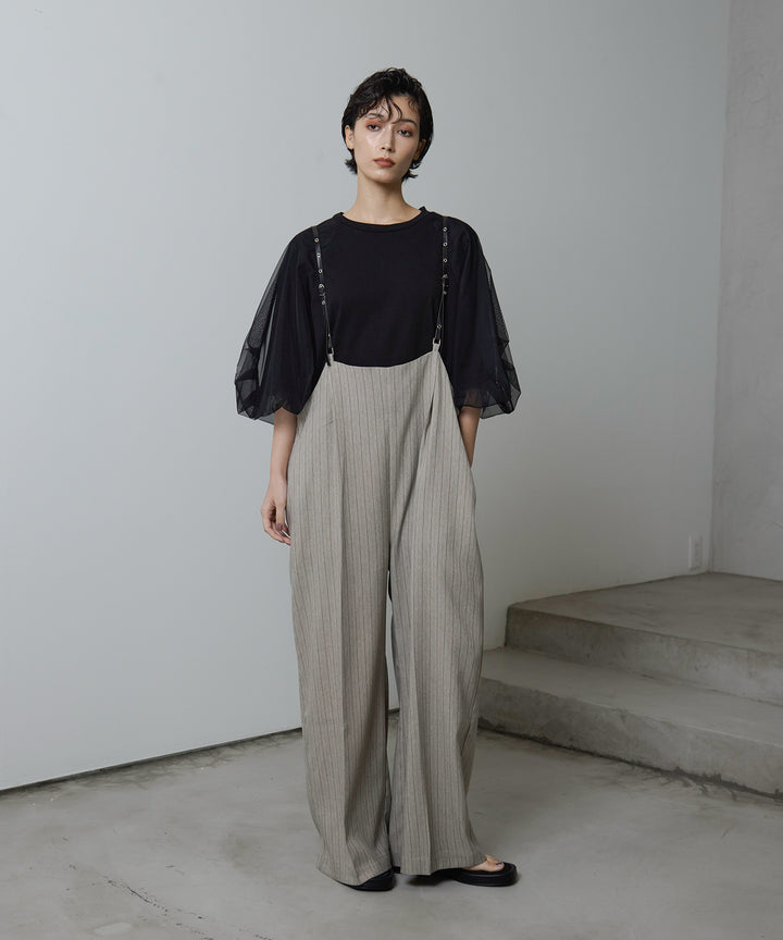 (eliuu)Slim Strap Pinstripe PT