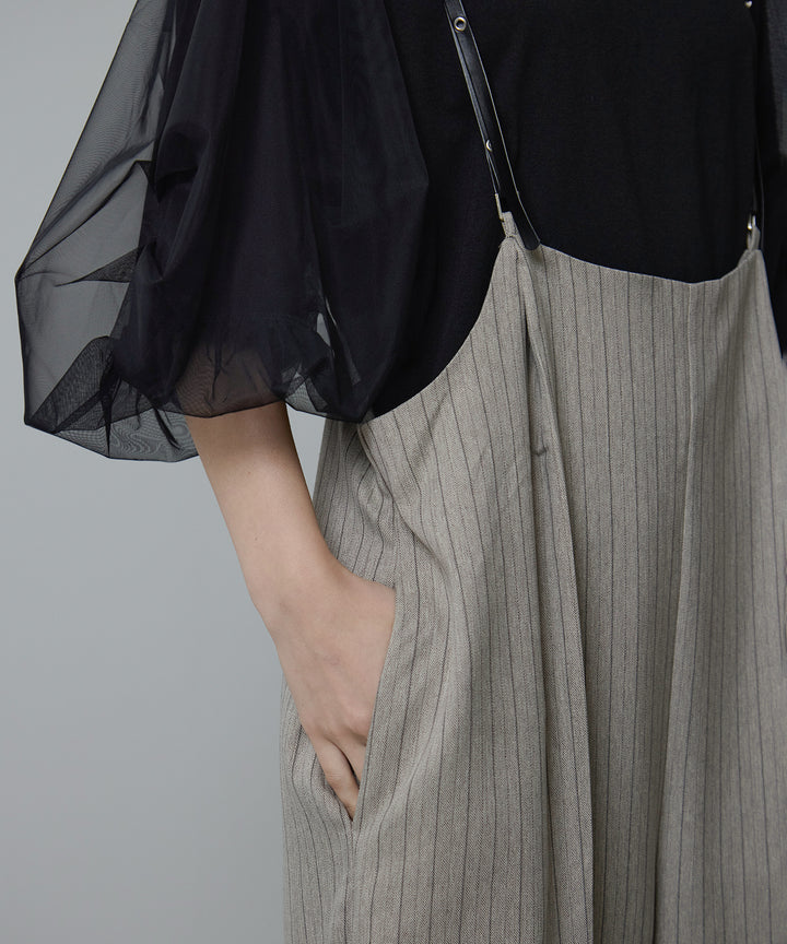 (eliuu)Slim Strap Pinstripe PT