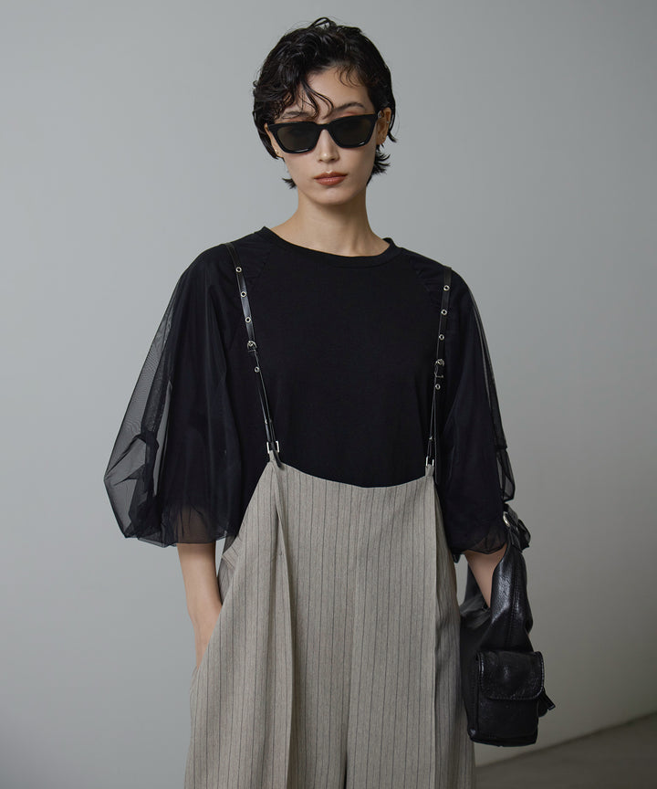 (eliuu)Slim Strap Pinstripe PT